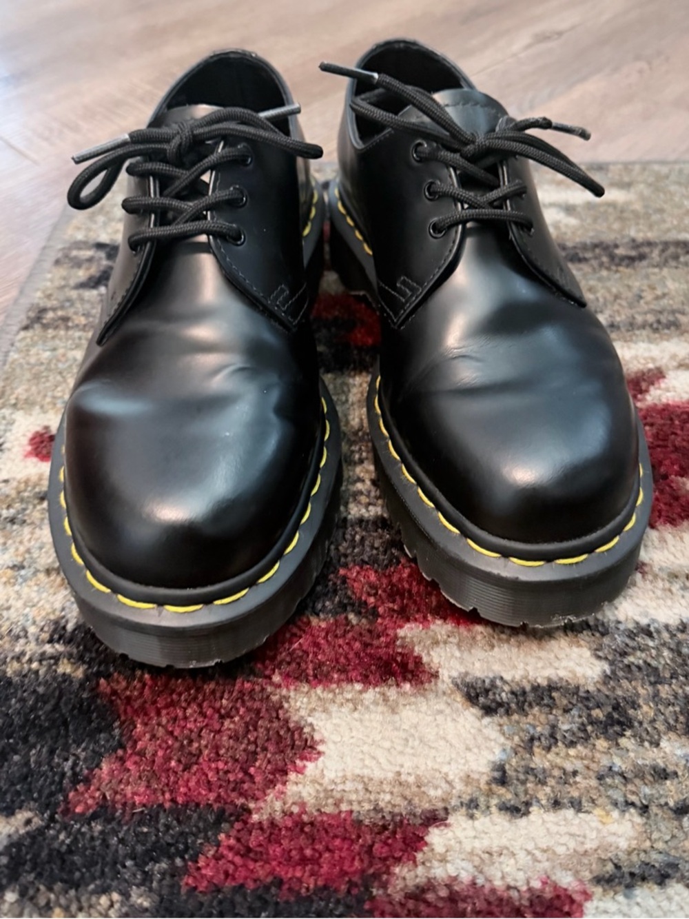 Dr. Martens Black Leather Lace-Up with Yellow Stitching - Picture 6 of 8